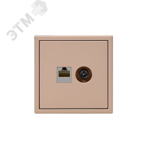 ARTGALLERY розетка двойная ТВ + компьютерная RJ45, кат. 5Е, песочный - фото 3