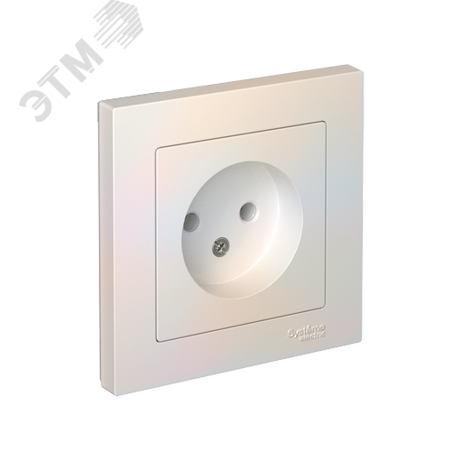 Розетка ATLASDESIGN без заземления 16А в сборе жемчуг - фото 1