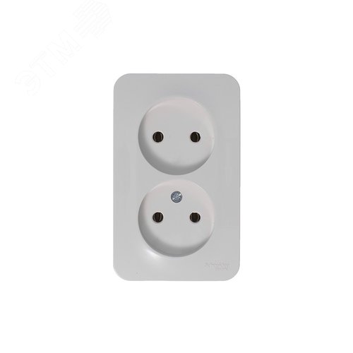 BLANCA Розетка наружная двойная без заземления, без шторок, с изолирующей пластиной, 16А, 250В, белый - фото 2