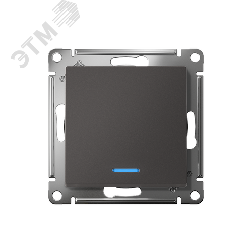 ATLASDESIGN 1-клавишный ВЫКЛЮЧАТЕЛЬ с подсветкой, сх.1а, 10АХ, механизм, БАЗАЛЬТ - фото 2