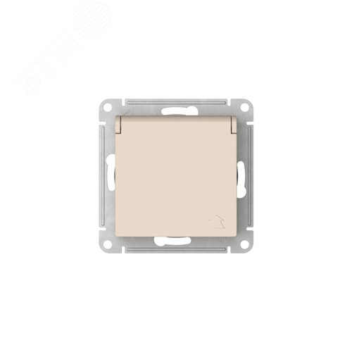 ATLASDESIGN РОЗЕТКА с заземлением со штораками с крышкой, 16А,IP20,мех., быстрозажимные клеммы, БЕЖЕВЫЙ - фото 6