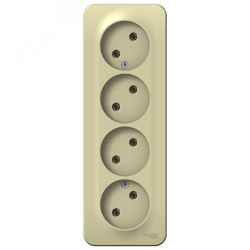 BLANCA О/У РОЗЕТКА 4-ая без заземл. без шторок ИЗОЛ.ПЛ., 16А, 250В, БЕЖЕВЫЙ - фото 6