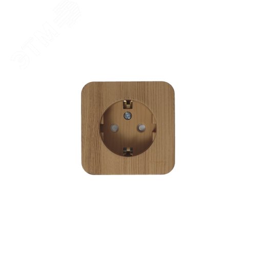 BLANCA Розетка наружная с заземлением со шторкамими с изолирующей пластиной, 16А, 250В, ясень - фото 2