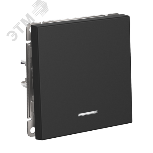 ARTGALLERY 1-клавишный ВЫКЛЮЧАТЕЛЬ КНОПОЧНЫЙ с подсв., 10А, механизм, БАЗАЛЬТ - фото 2