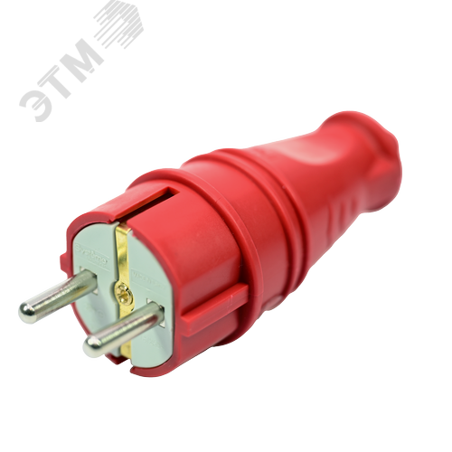MultiSet Вилка 2К+З прямая каучуковая 16А/250В IP44 Красная - фото 3