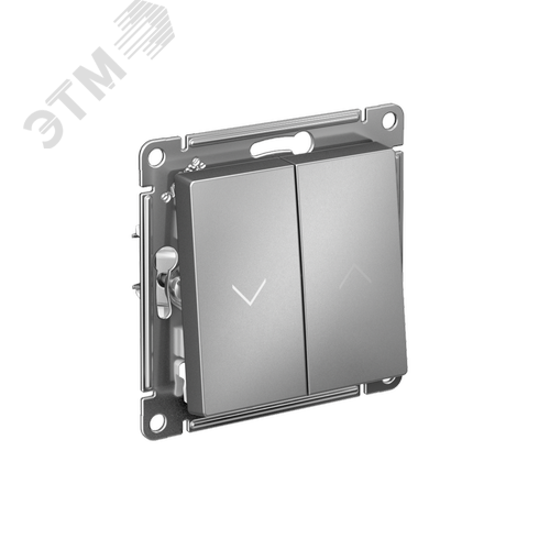 ATLASDESIGN 2-клавишный ВЫКЛЮЧАТЕЛЬ ЖАЛЮЗИ, 10А, мех., СТАЛЬ - фото 1