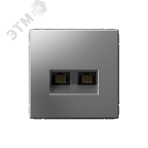 ARTGALLERY РОЗЕТКА двойная компьютерная RJ45+RJ45, кат. 5е, механизм, СТАЛЬ - фото 1