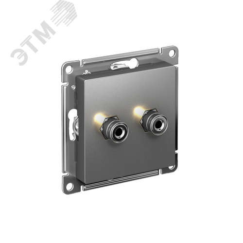 Аудиорозетка ATLASDESIGN двухместная сталь - фото 1