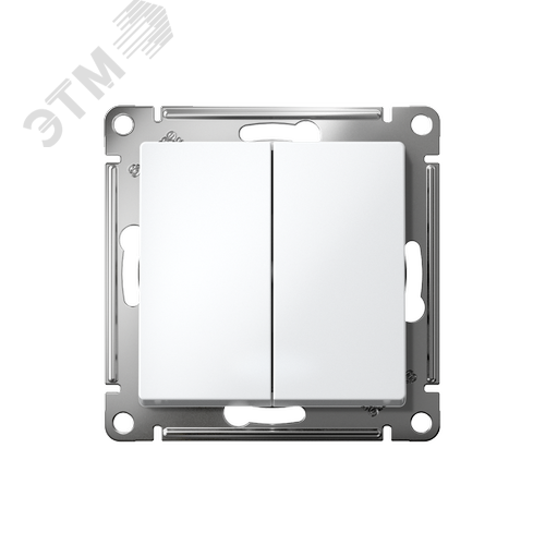 ATLASDESIGN 2-клавишный переключатель, перекрестный, 2 x сх. 7, 10АХ, механизм, БЕЛЫЙ - фото 2