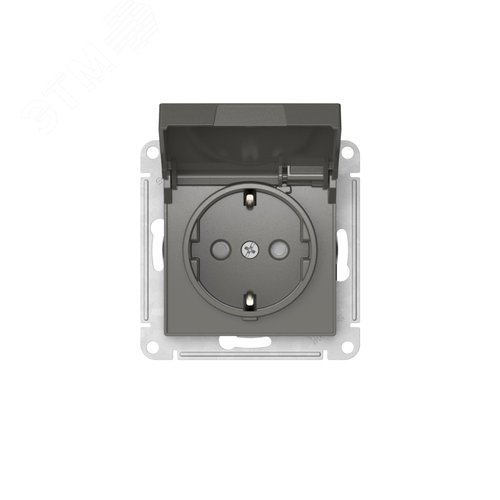 ATLASDESIGN РОЗЕТКА с заземл. со шторк. с крышкой,16А,IP20, быстрозажимные клеммы, СТАЛЬ - фото 5