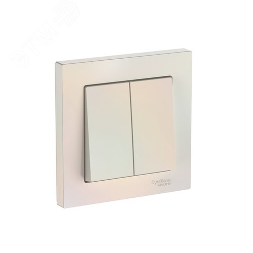 Изображение товара ATLASDESIGN 2-клавишный ВЫКЛЮЧАТЕЛЬ, сх.5, 10АХ, в сборе, быстрозажимные клеммы, ЖЕМЧУГ (шт)