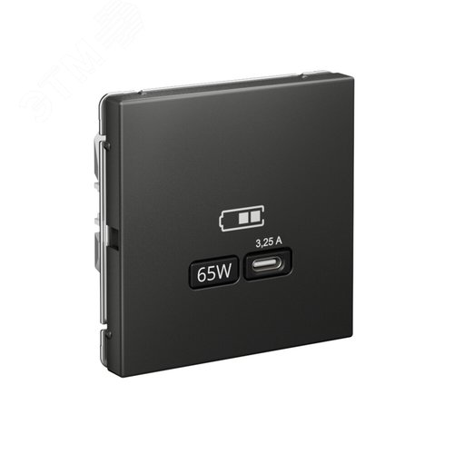 ARTGALLERY USB розетка тип-С 65Вт высокоскор.заряд. QC, PD, механизм, базальт - фото 2