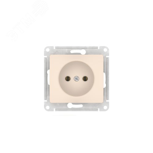 GLOSSA РОЗЕТКА без заземления, 16А, быстрозажимные клеммы, БЕЖЕВЫЙ - фото 3