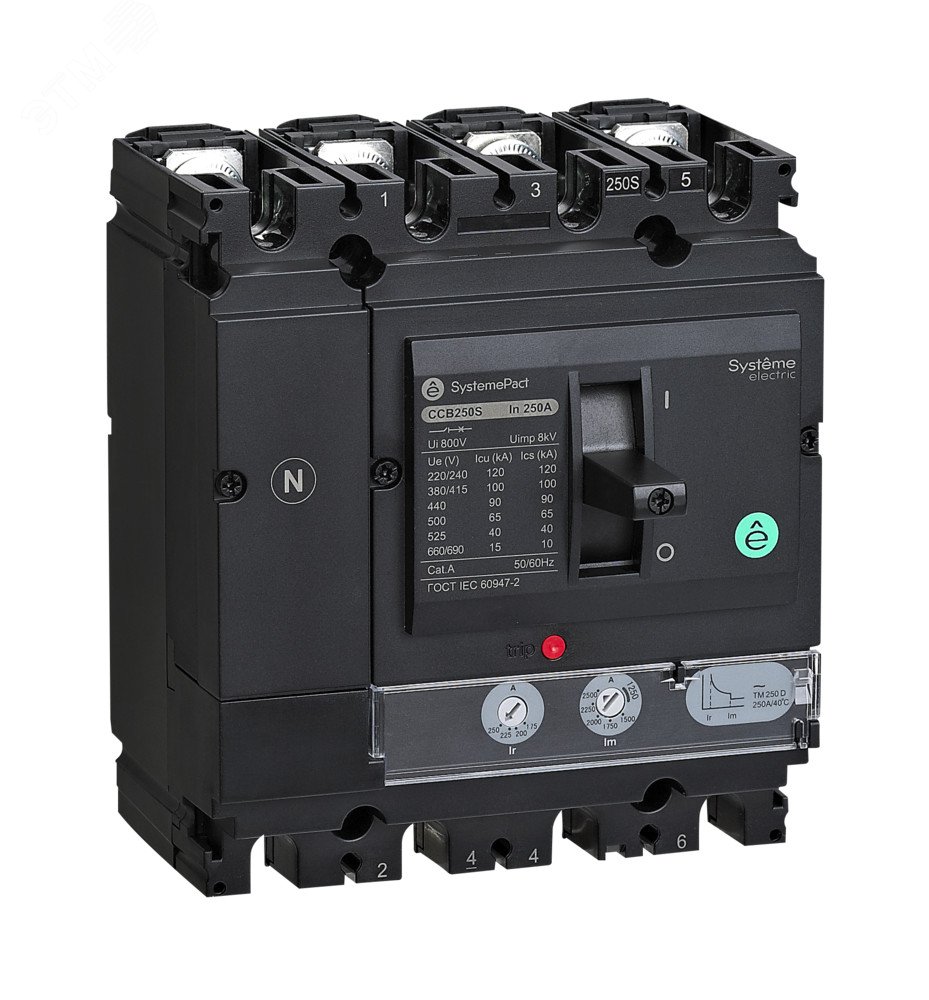 Автоматический выключатель в литом корпусе SYSTEMEPACT CCB100 150KA 4P4D TMD32 рычаг SPC100L032L4DF Systeme Electric