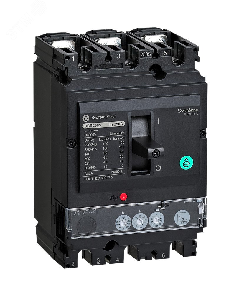 Автоматический выключатель в литом корпусе SYSTEMEPACT CCB160 150KA 3P3D S2.2 160A рычаг SPC160L16022L3DF Systeme Electric
