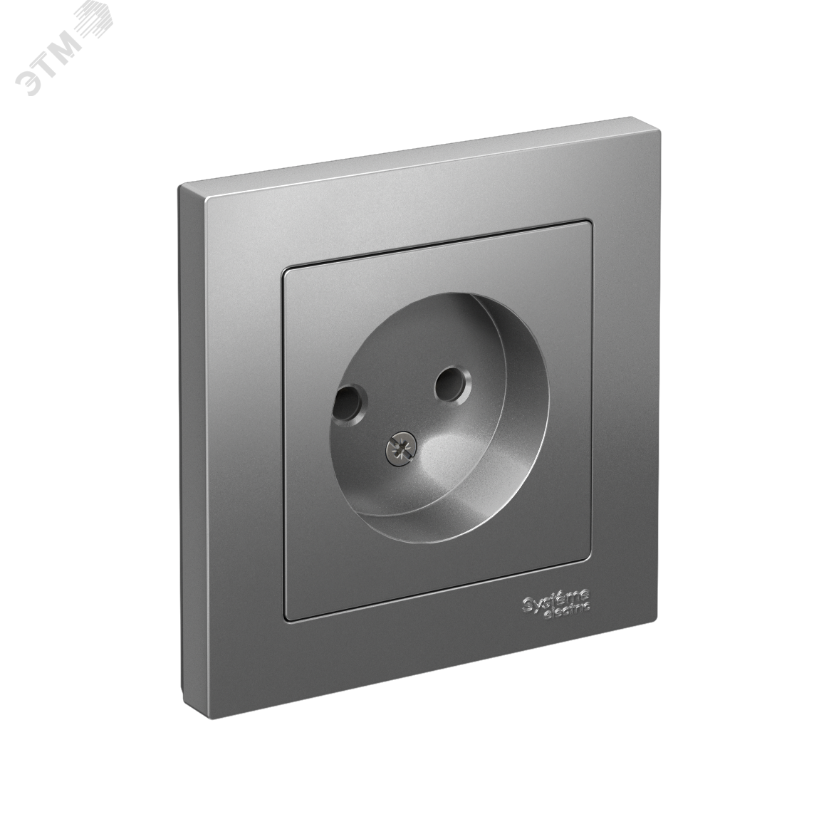 Изображение товара Розетка ATLASDESIGN без заземления 16А сталь Systeme Electric