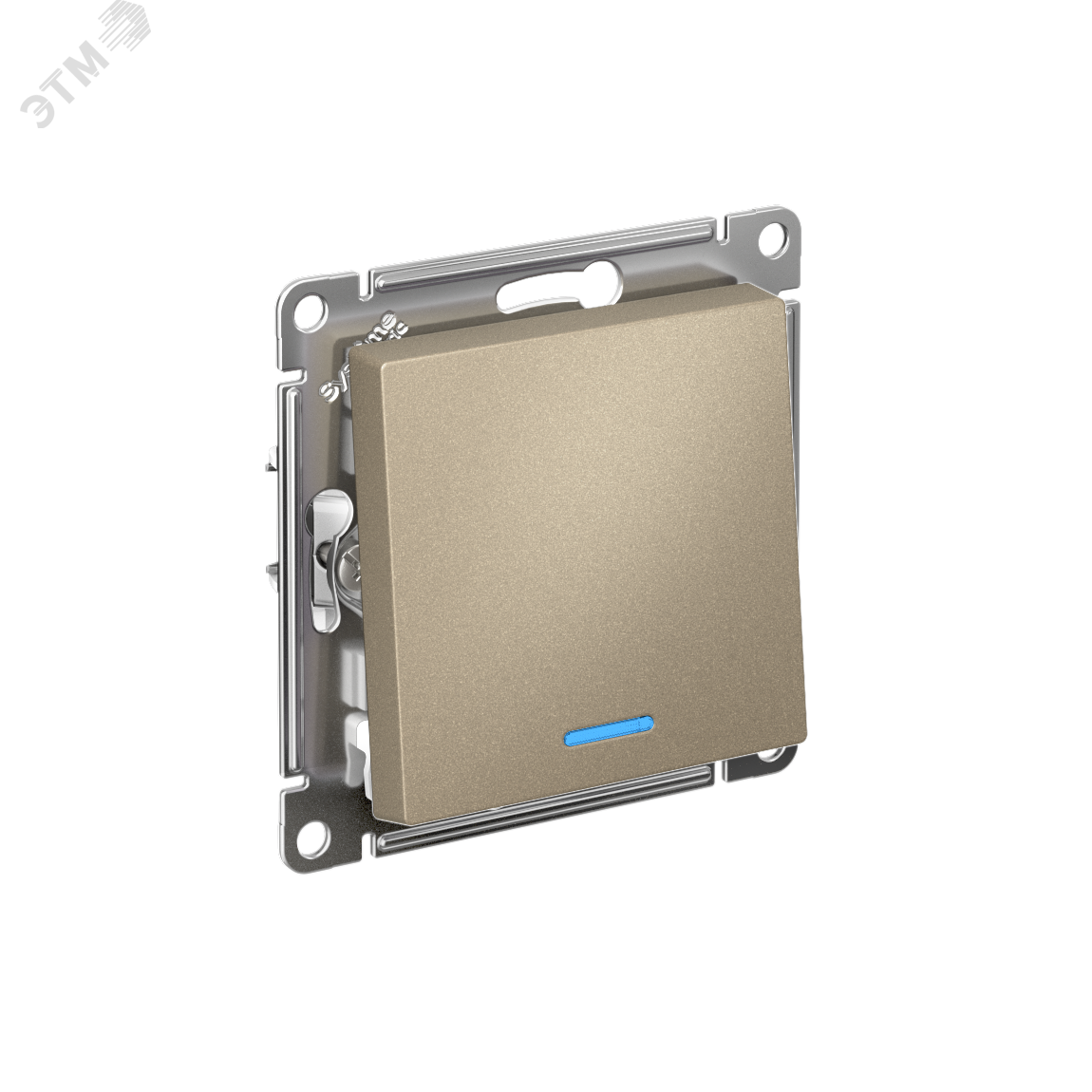 Изображение товара Выключатель одноклавишный с подсветкой AtlasDesign 10А шампань