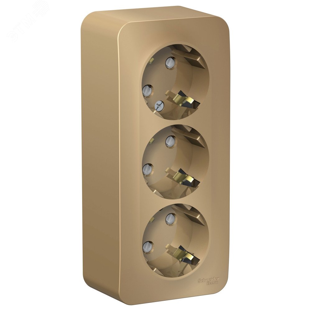 Изображение товара Розетка наружная 3-я с заземлением шторками и изоляционной пластиной 16А 250В Tитан