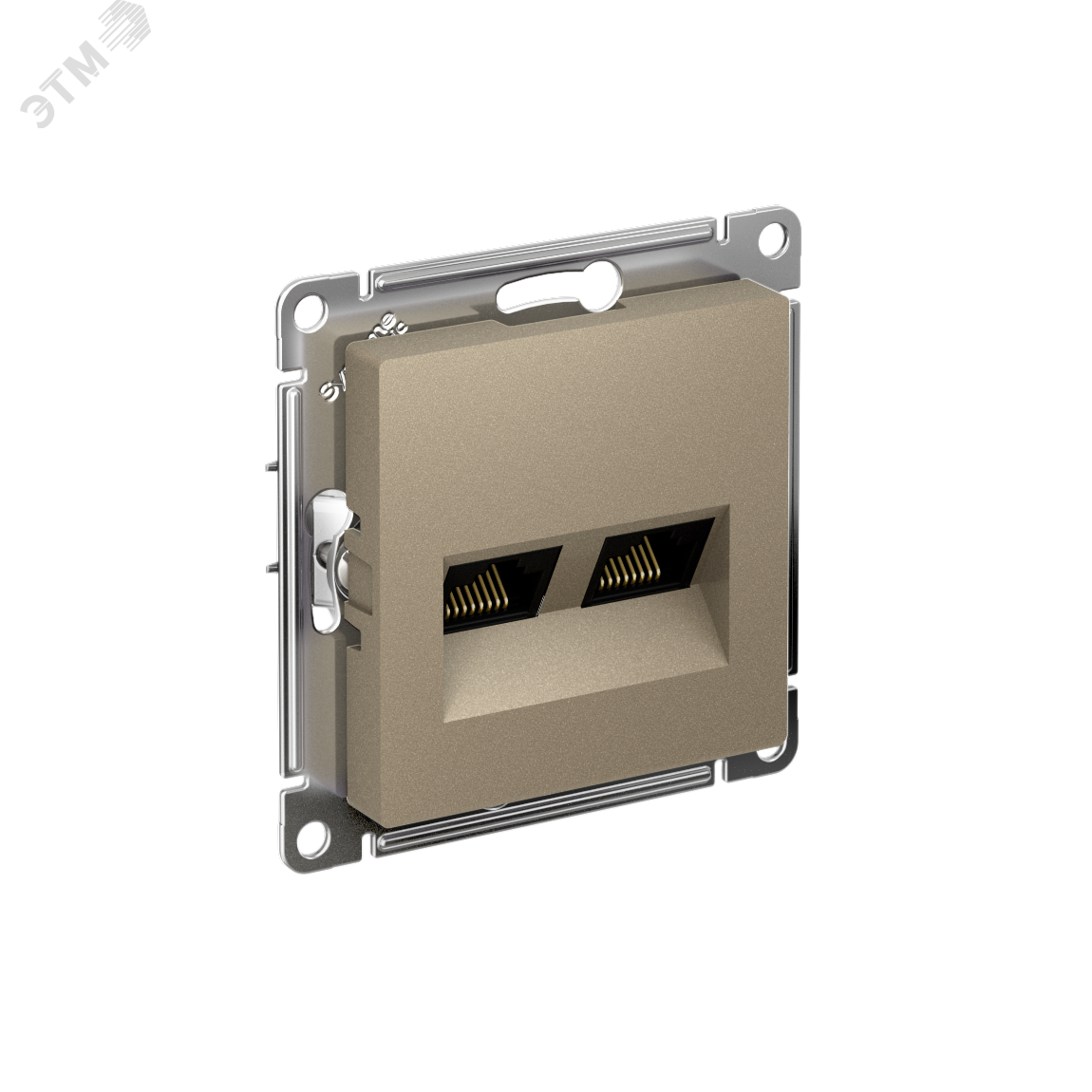 Изображение товара Двойная компьютерная розетка с разъемами RJ45 категории 5E AtlasDesign шампань