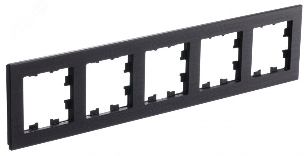 Изображение товара Рамка 5-постовая AtlasDesign Nature SYSTEME ELECTRIC металл оникс черная