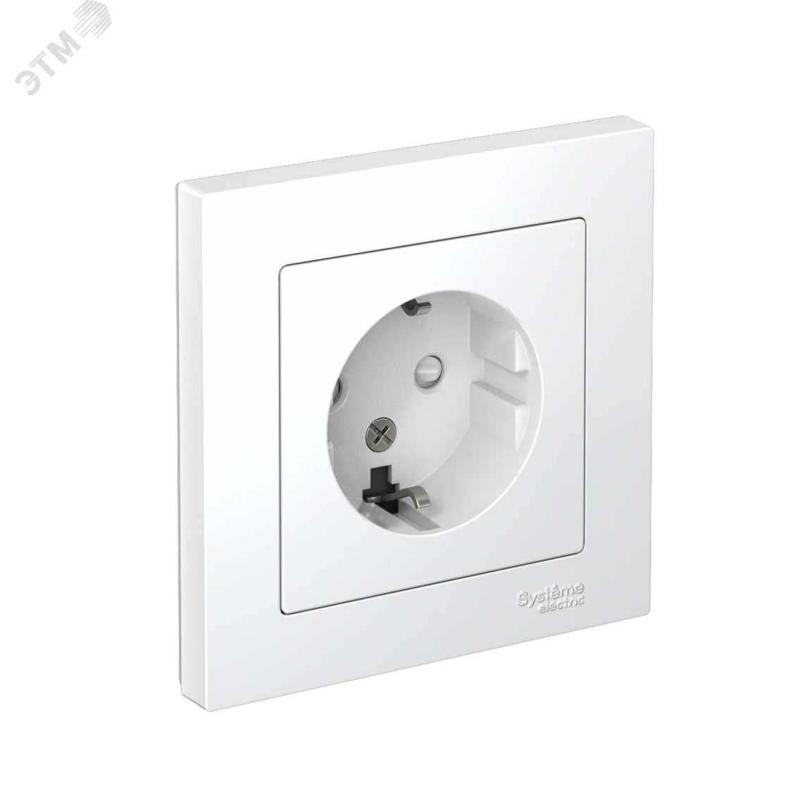 Изображение товара Розетка AtlasDesign с заземлением и без шторок 16А белая