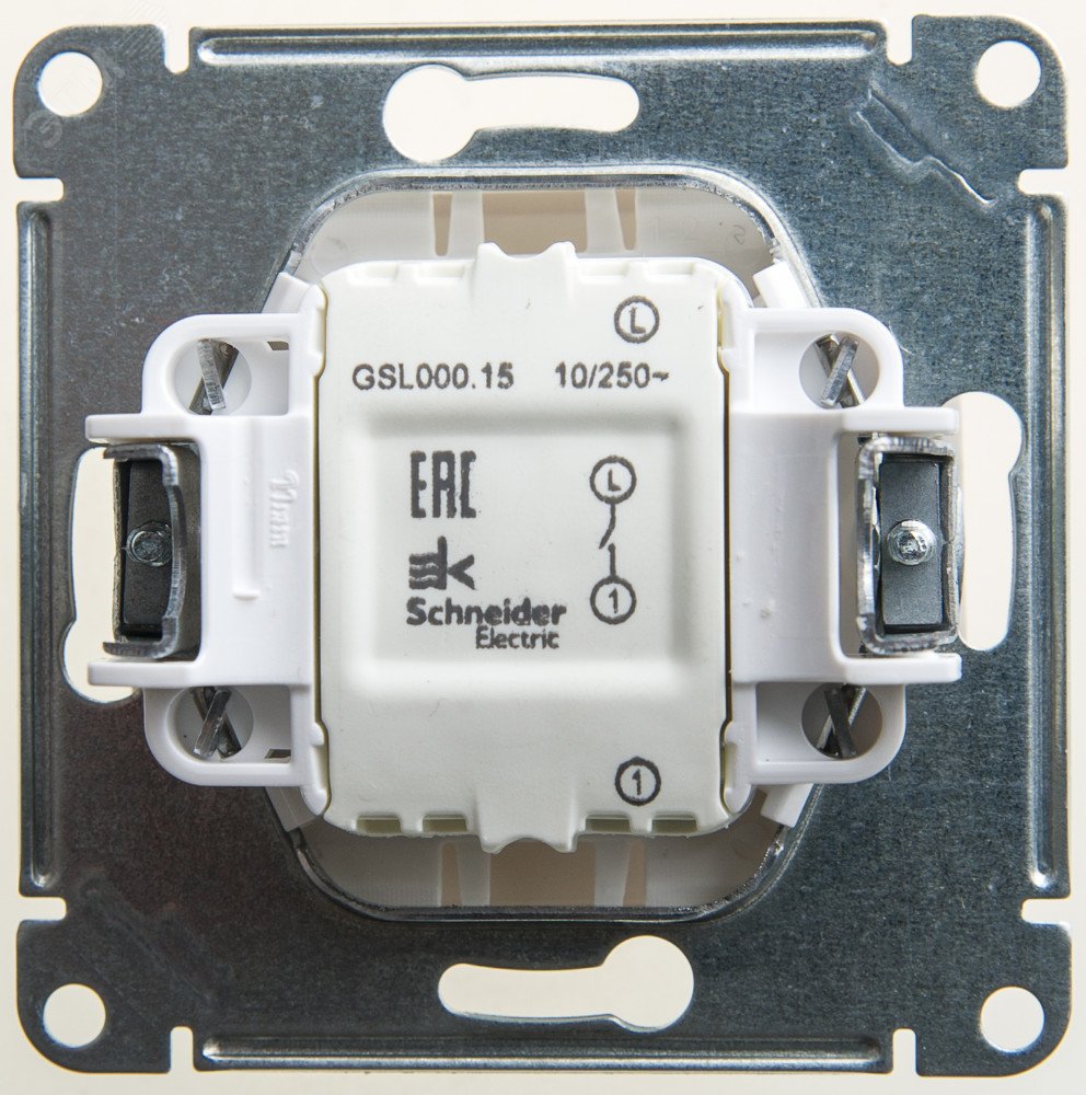 GLOSSA Кнопка нажимная схема 1 перламутр в рамку GSL000615 Systeme Electric - превью 3