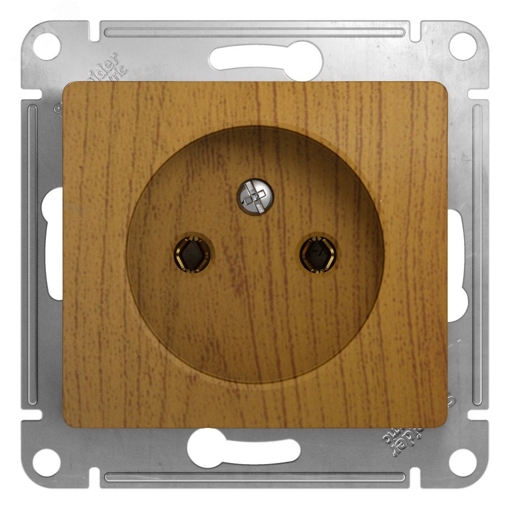 Изображение товара GLOSSA Розетка без заземления дуб 16А в рамке скрытый монтаж
