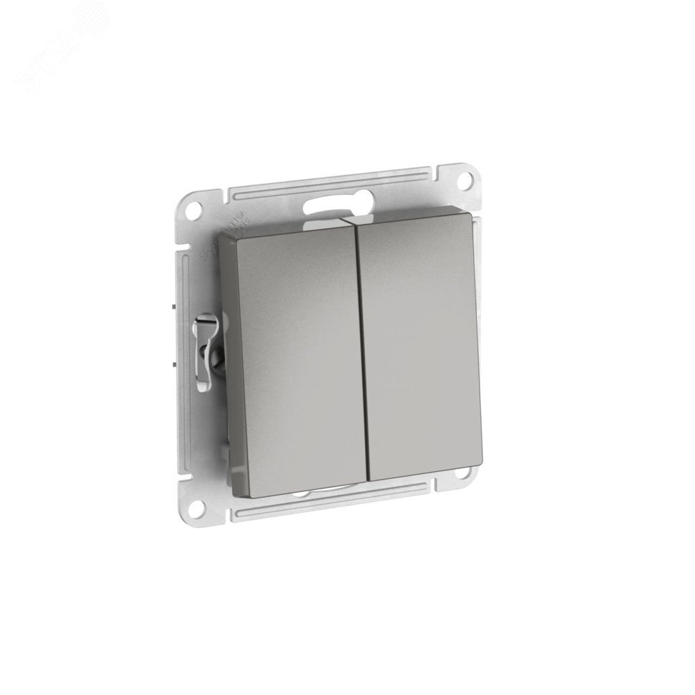 Изображение товара ATLASDESIGN 2-клавишный выключатель со быстрозажимными клеммами система Electric сталь