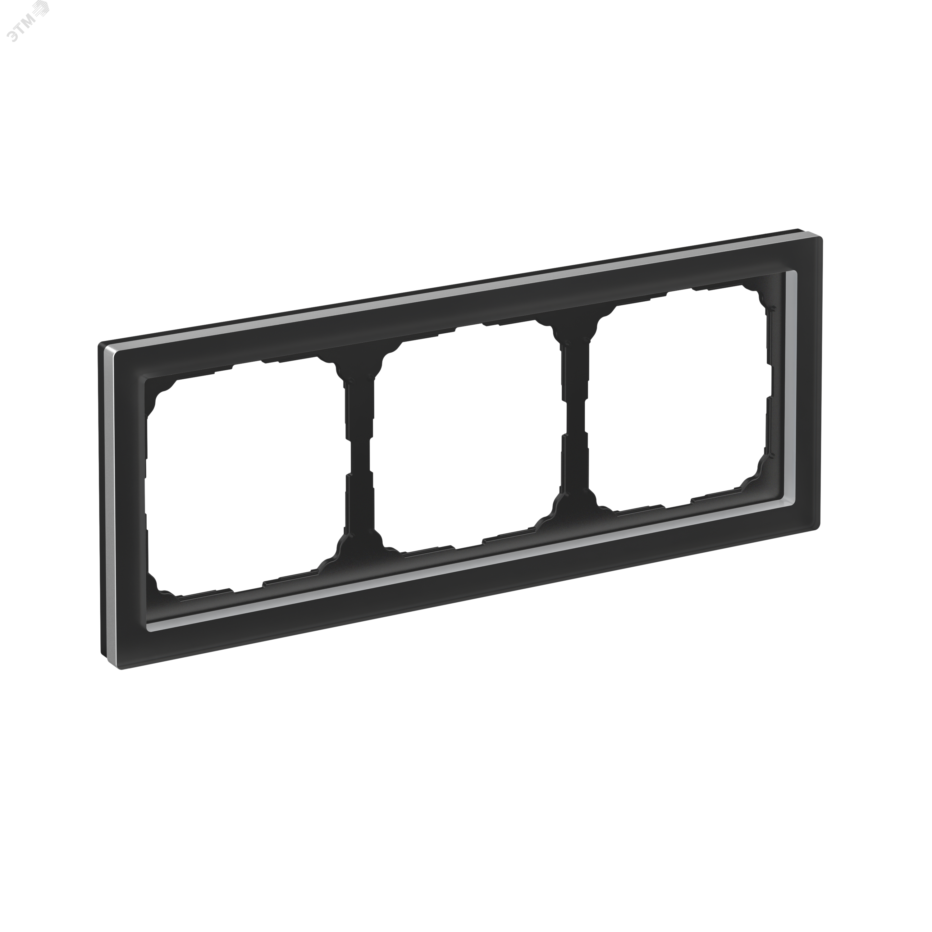 Изображение товара 3-постовая рамка из органического стекла Systeme Electric ArtGallery Pure Черная матовая