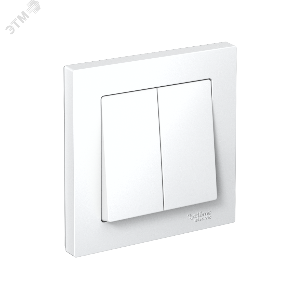 Изображение товара Выключатель двухклавишный ATLASDESIGN 10А белый с антибактериальным покрытием