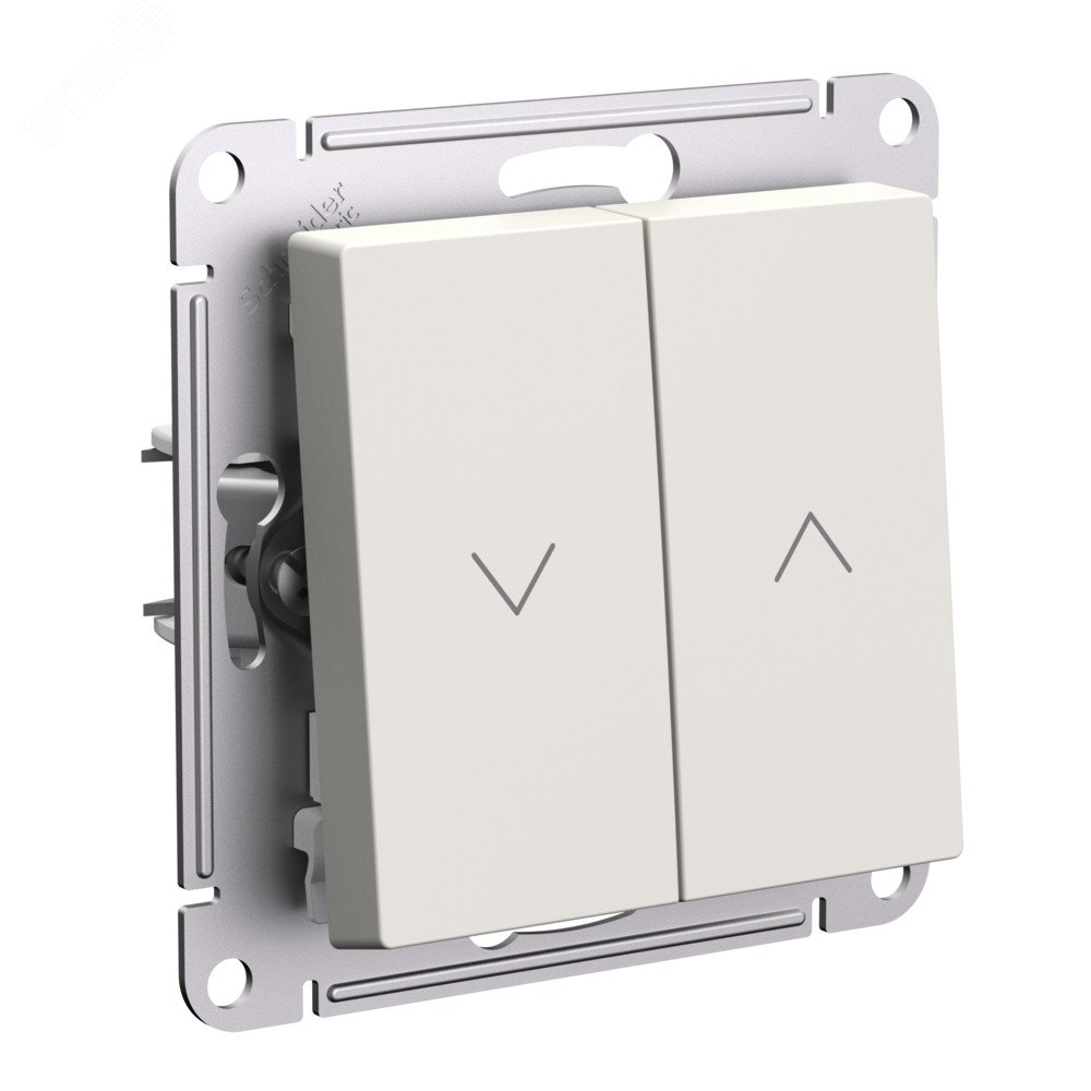 Изображение товара 2-клавишный выключатель жалюзи Systeme Electric AtlasDesign 220V 10А бежевый