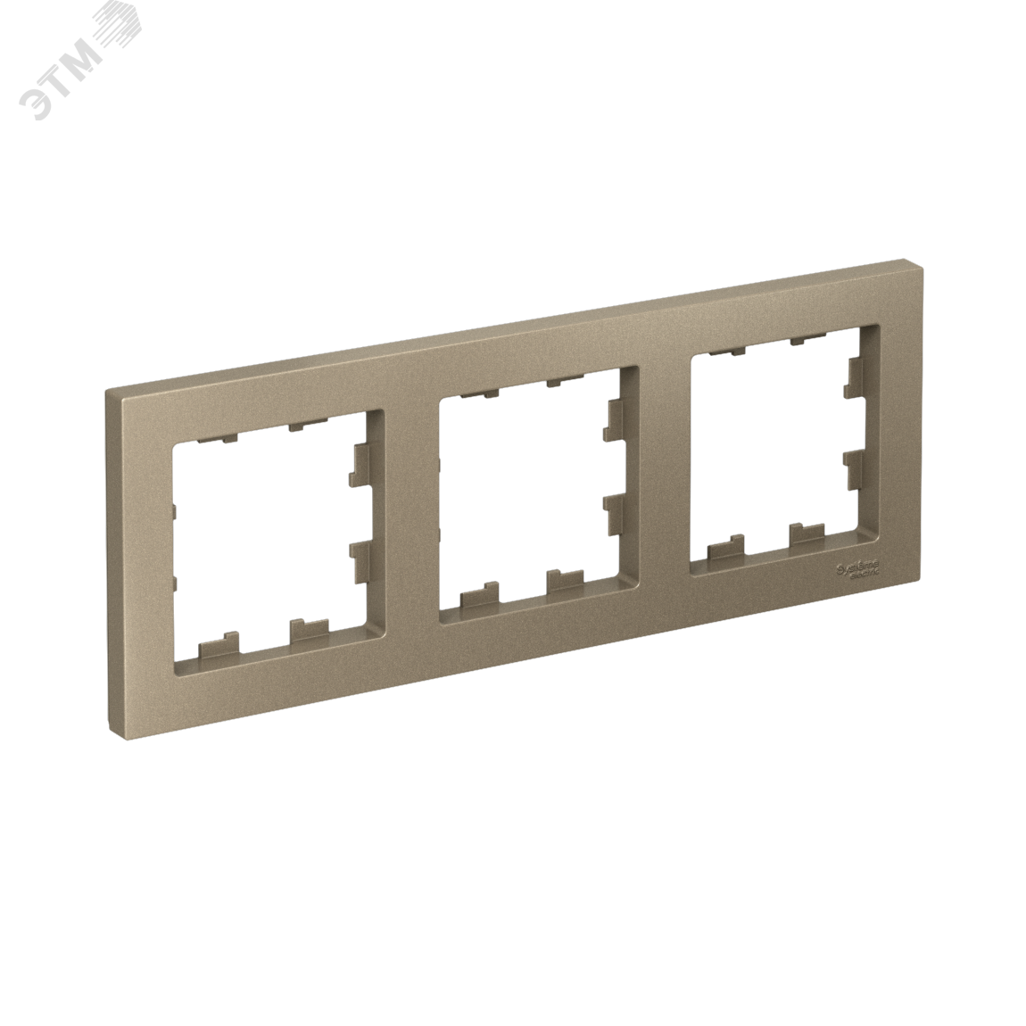 Изображение товара Рамка трехпостовая ATLASDESIGN универсальная шампань для электромонтажа