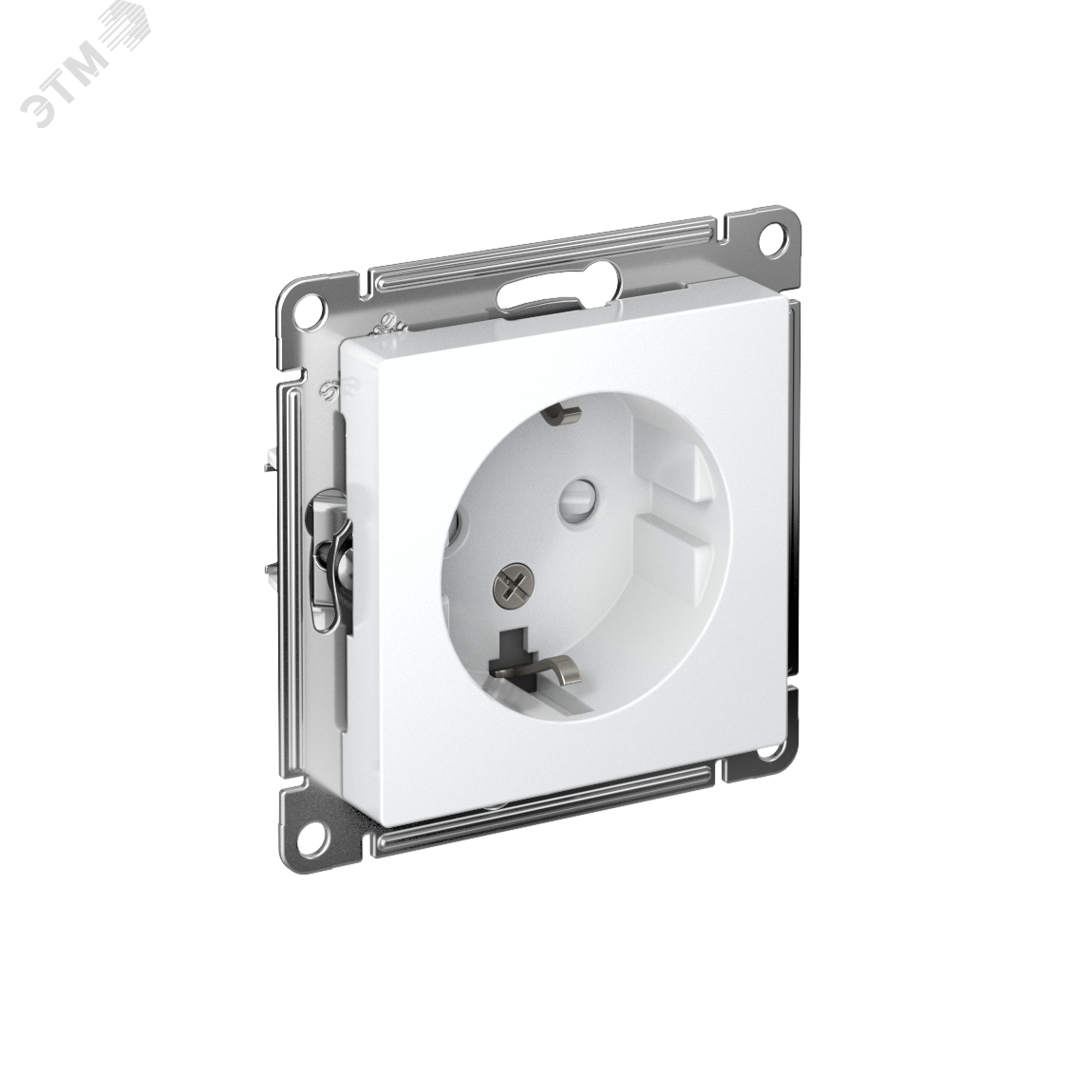 Изображение товара Розетка ATLASDESIGN с заземлением и шторками 16А систем Electric белая