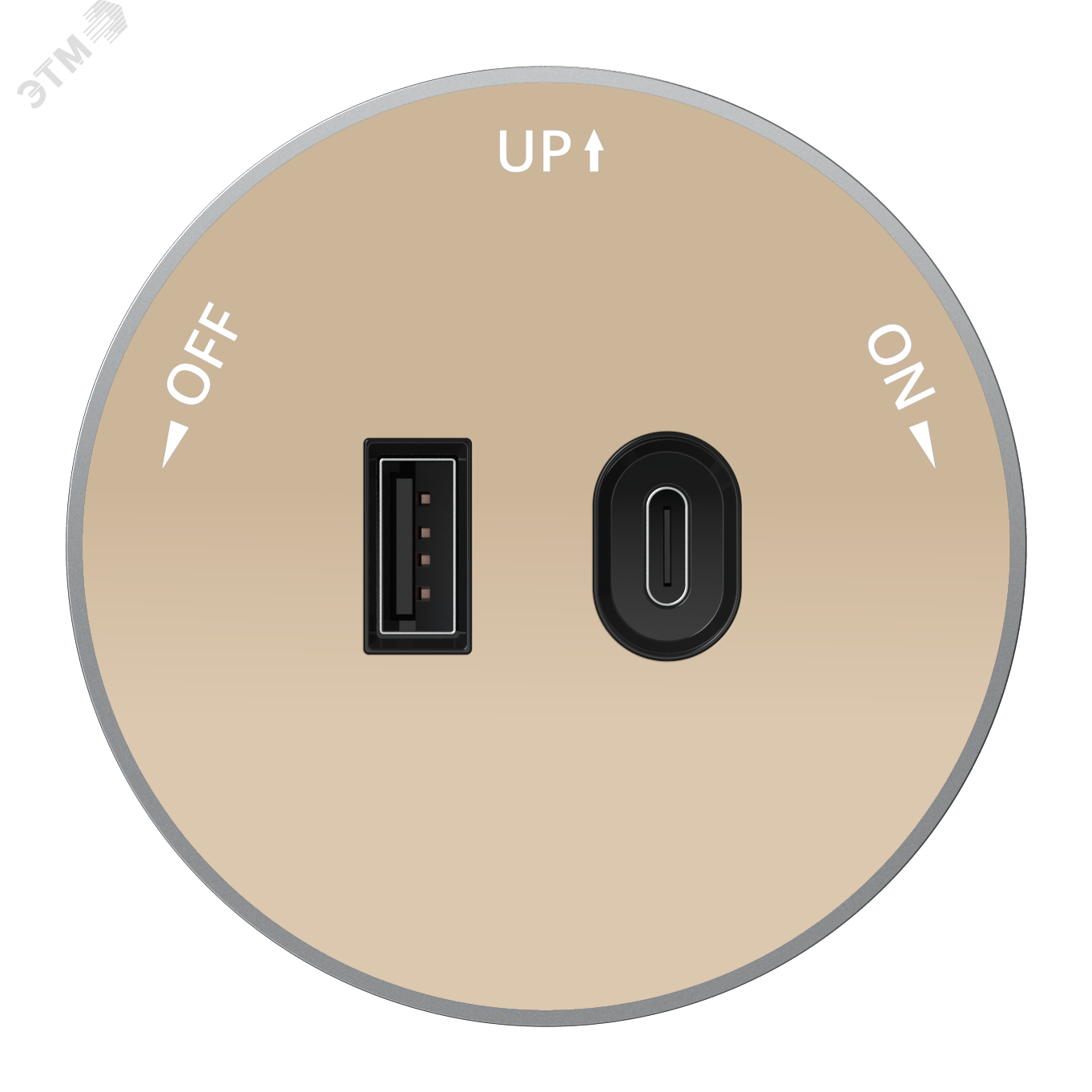 Изображение товара MultiTrack Розетка 2хUSB (тип А+С) 18Вт, 5В/3А Песочный (шт)