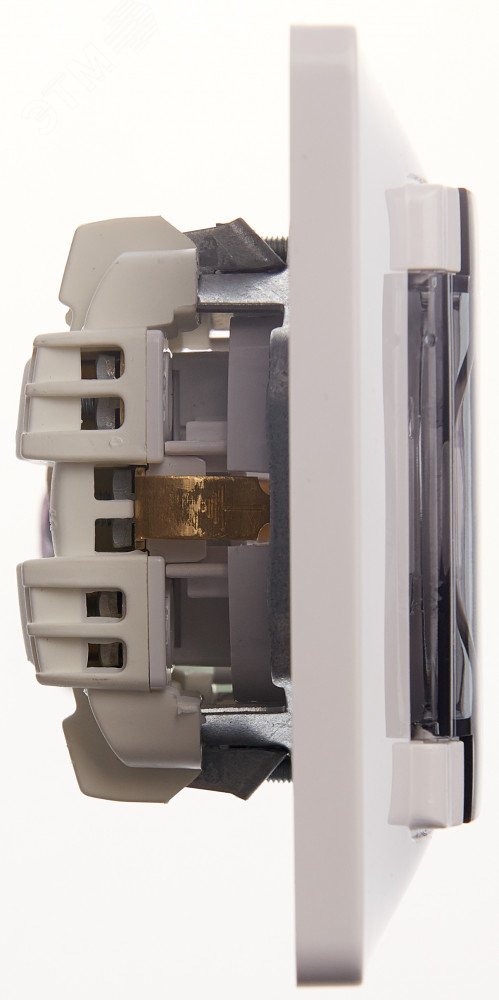 GLOSSA Розетка с заземлением со шторками с крышкой белая в сборе IP44 GSL000148 Systeme Electric - превью 7