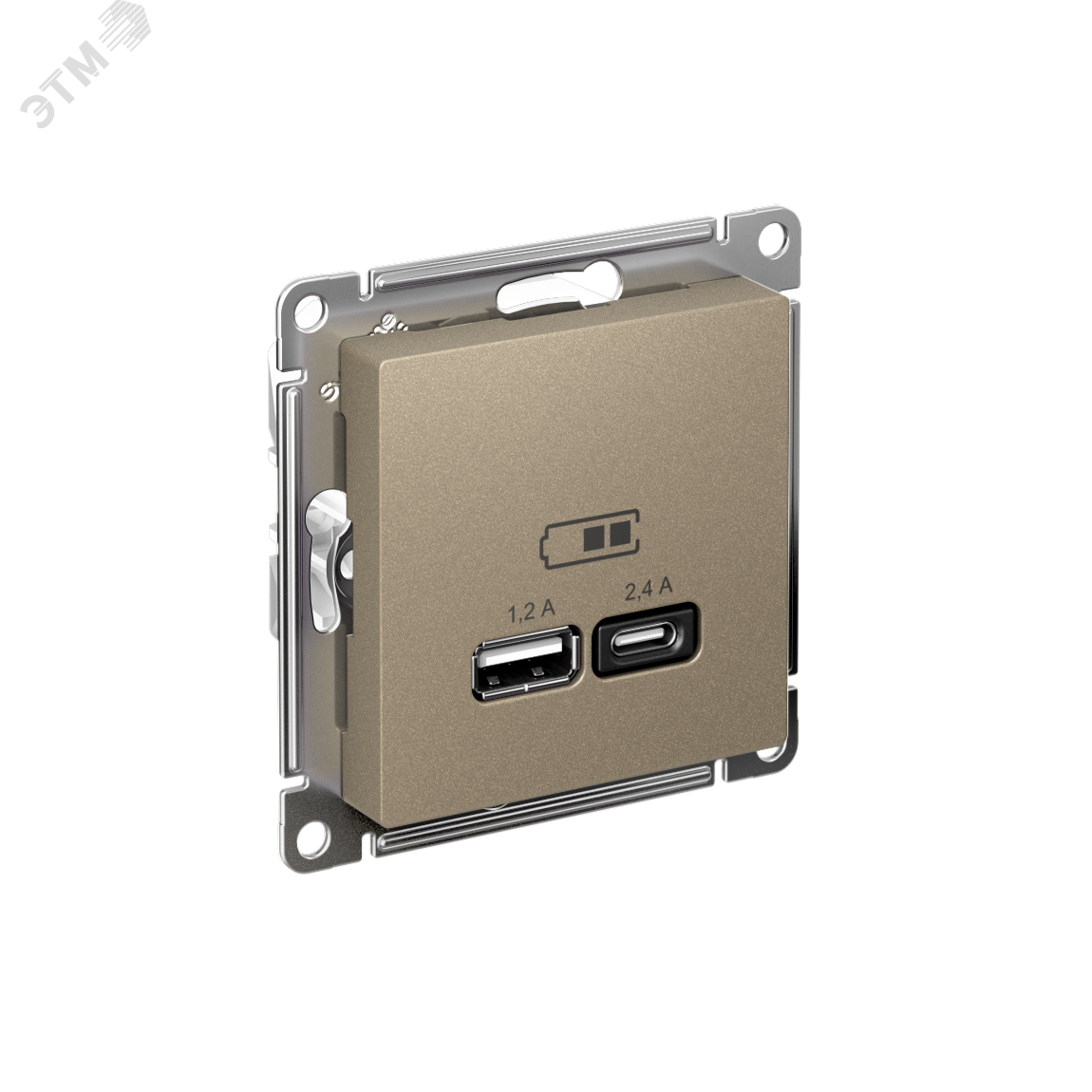 Изображение товара Розетка USB AtlasDesign двойная 5В/2.4А шампань для дома и офиса