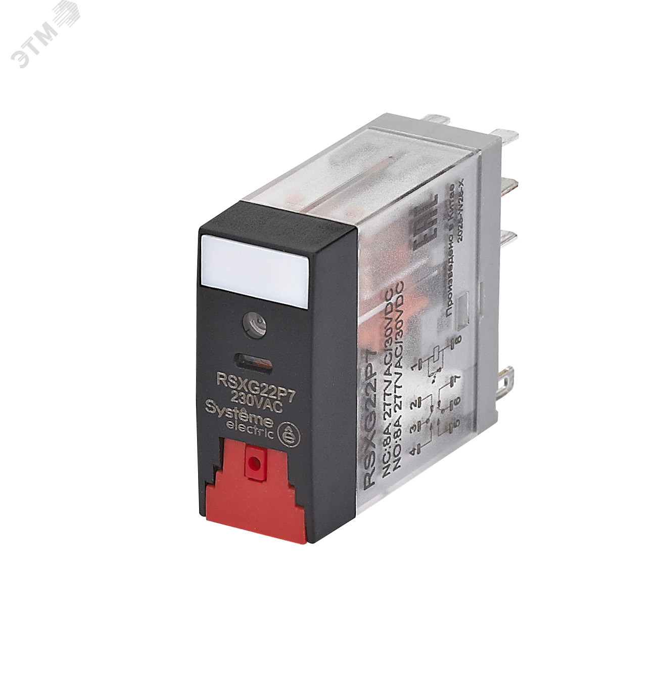 Изображение товара Реле промежуточное 8A 2CO 230VAC с тест-кнопкой и LED