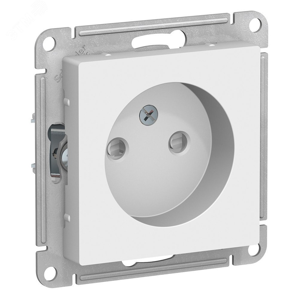 Изображение товара Розетка без заземления со шторками 16А белая серия AtlasDesign System Electric
