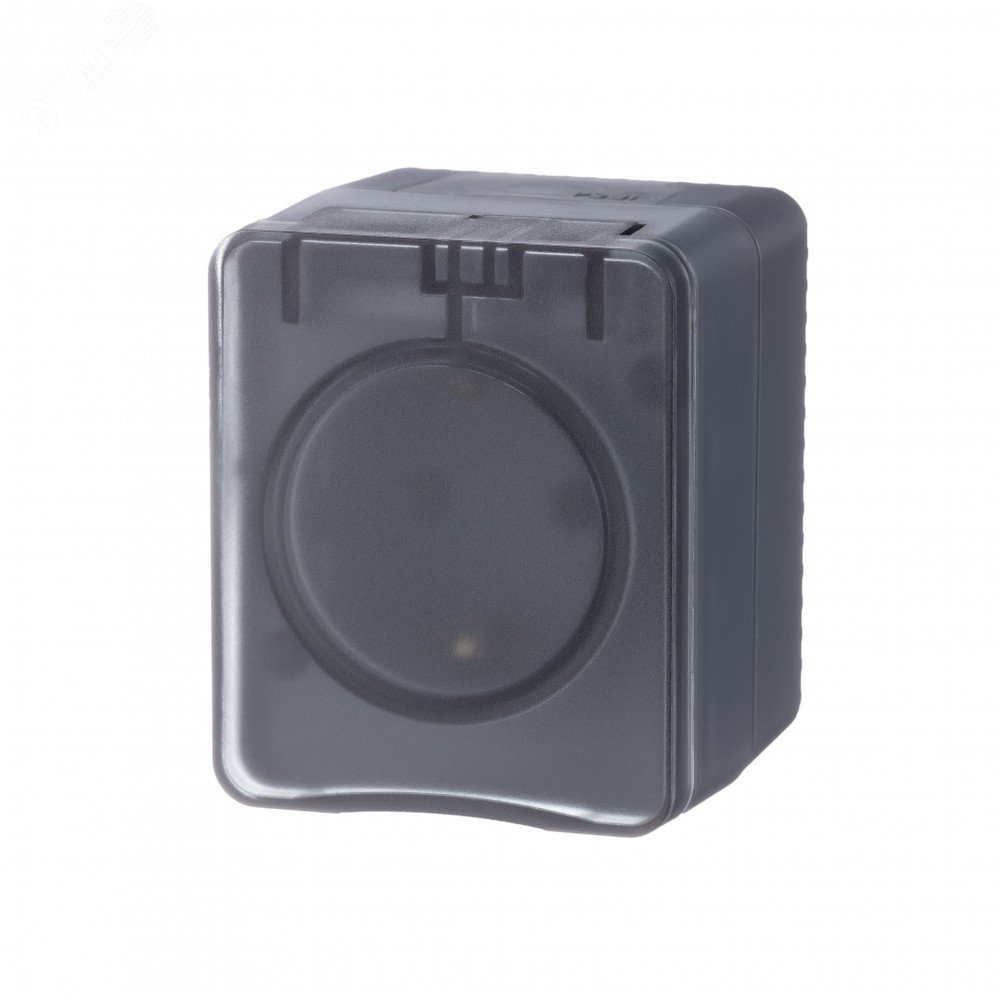 Изображение товара AtlasDesign Profi54 розетка с заземлением со шторками IP54 16А 250B, АНТРАЦИТ, Россия (шт)