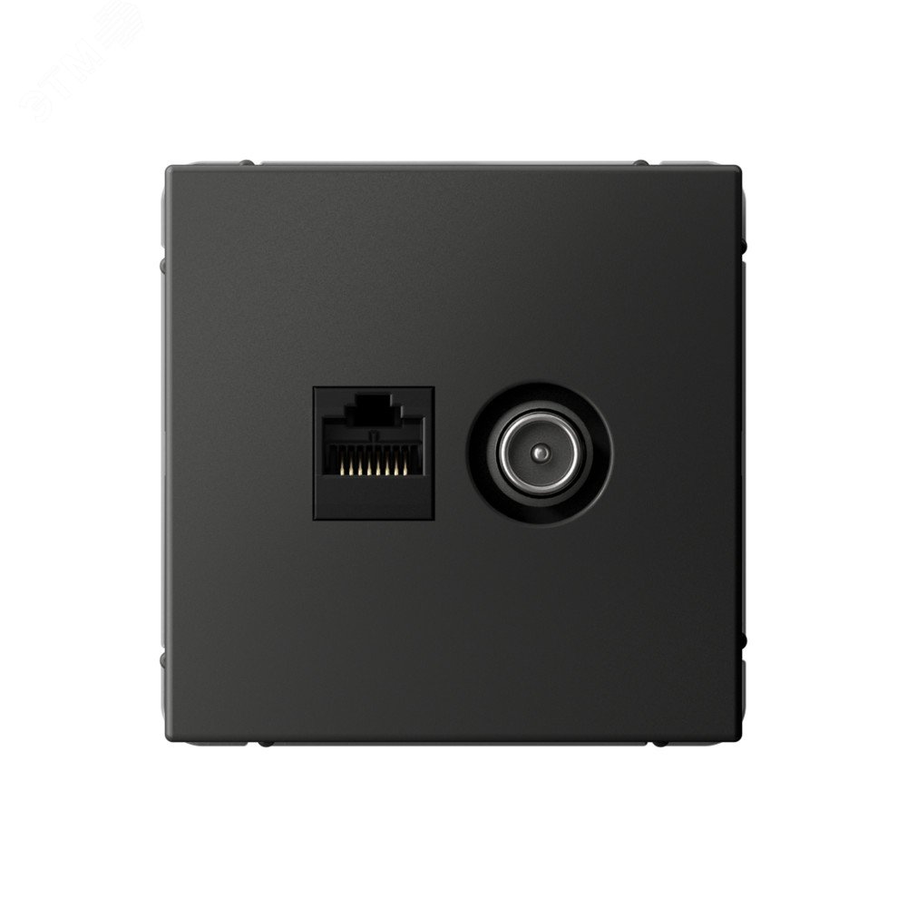 Изображение товара Двойная розетка ARTGALLERY системы Systeme Electric с RJ45 и TV Bазальт