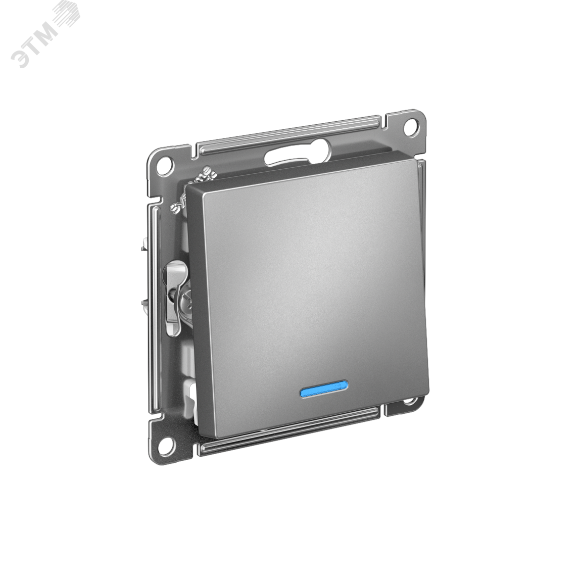 Изображение товара АТЛАСДЕЗАЙН 1-клавишный переключатель с подсветкой серия AtlasDesign сталь 10А