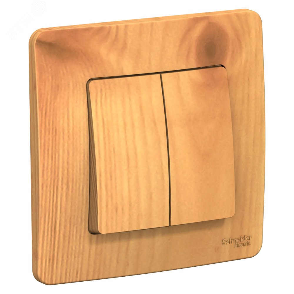 Изображение товара Двухклавишный выключатель Blanca 250В 10А скрытой установки ясень