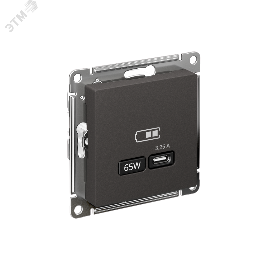 Изображение товара USB розетка ATLASDESIGN 65Вт с тип-C быстрая зарядка IP20 скрытый монтаж