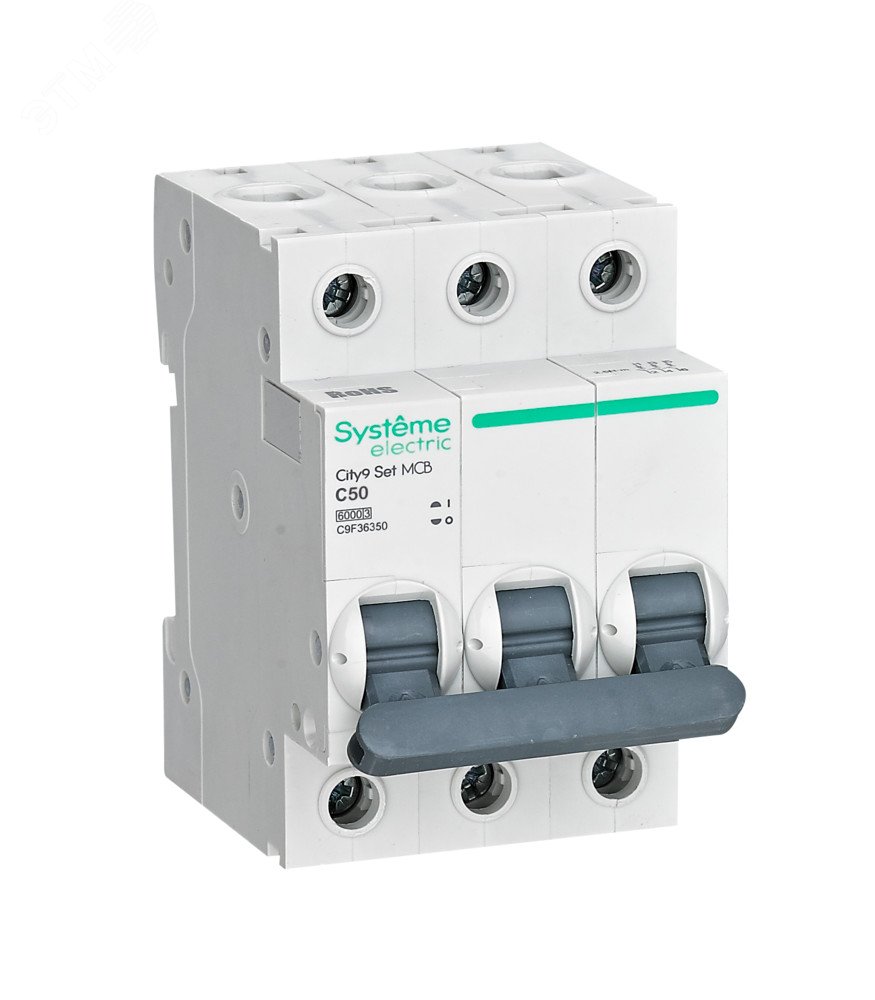 Изображение товара Автоматический выключатель 3P 50А 6кА City9 Set Systeme Electric