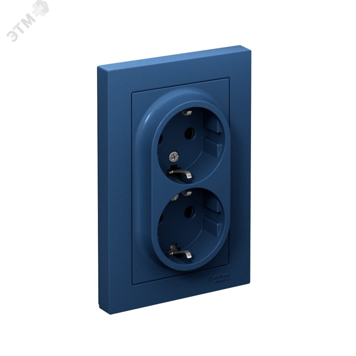 Изображение товара Розетка двойная ATLASDESIGN 16А, аквамарин, с заземлением