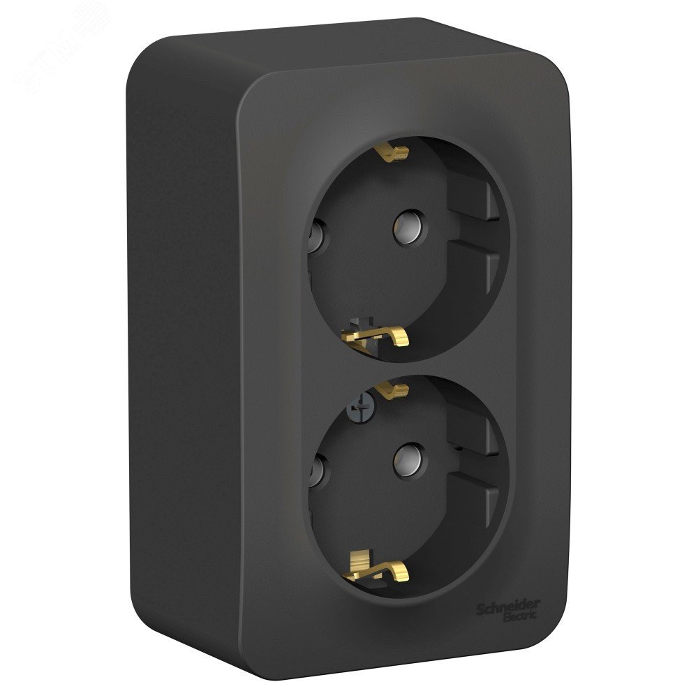 Изображение товара Розетка наружная BLANCA двойная антрацит IP20 16А 250В для наружной установки