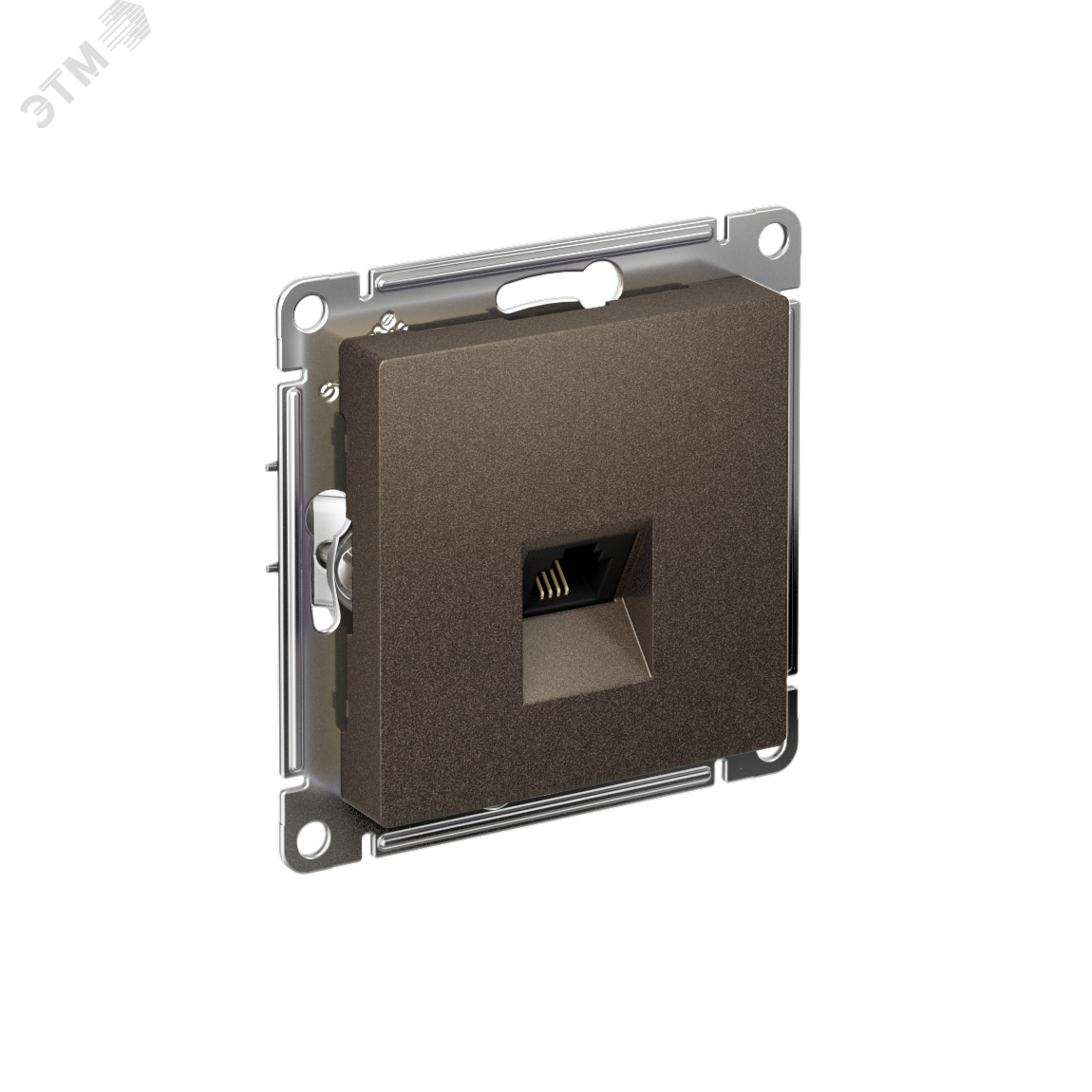 Изображение товара Розетка телефонная ATLASDESIGN с механизмом Systeme Electric, цвет мокко, IP20