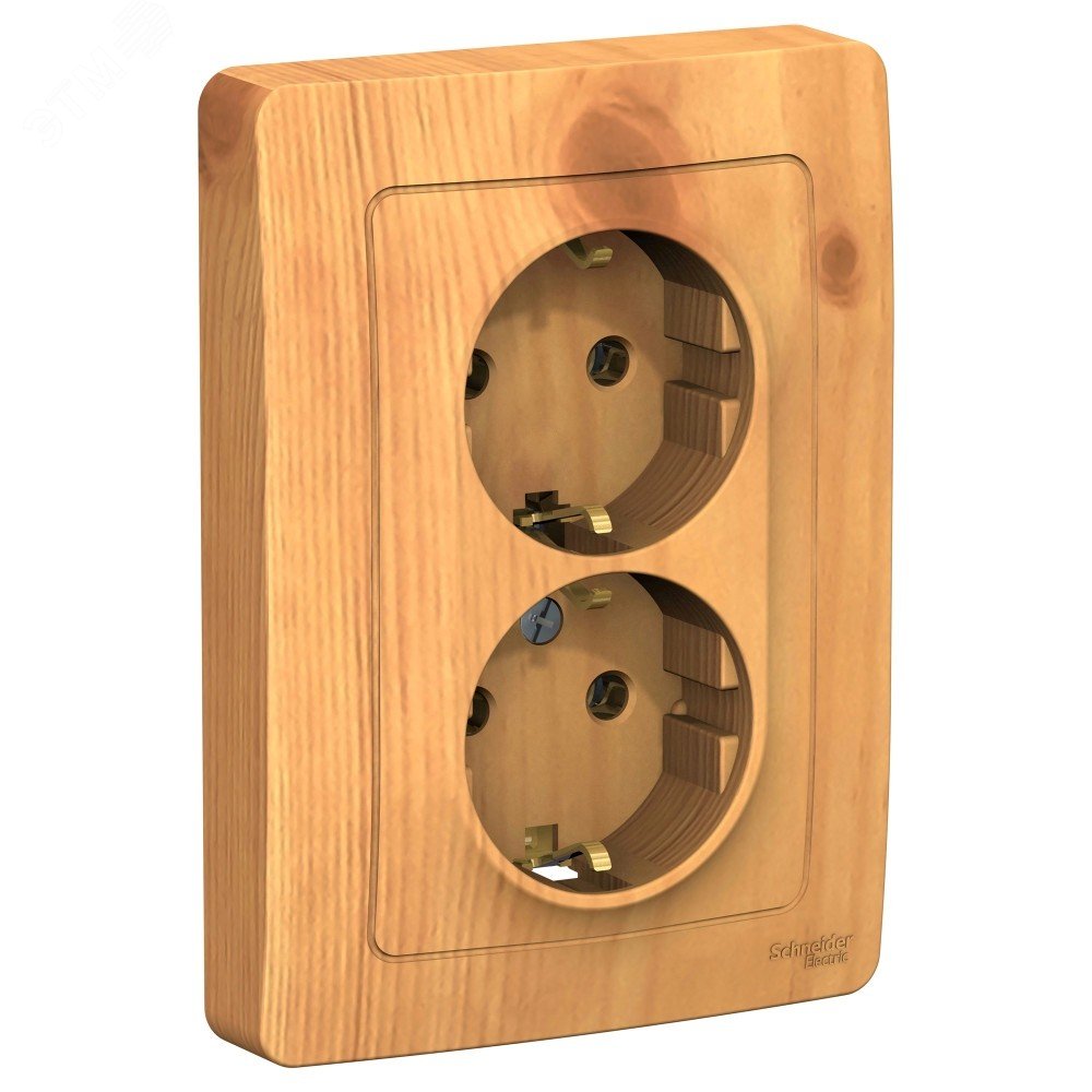 Изображение товара BLANCA двойная розетка с заземлением 16А 250В ясень