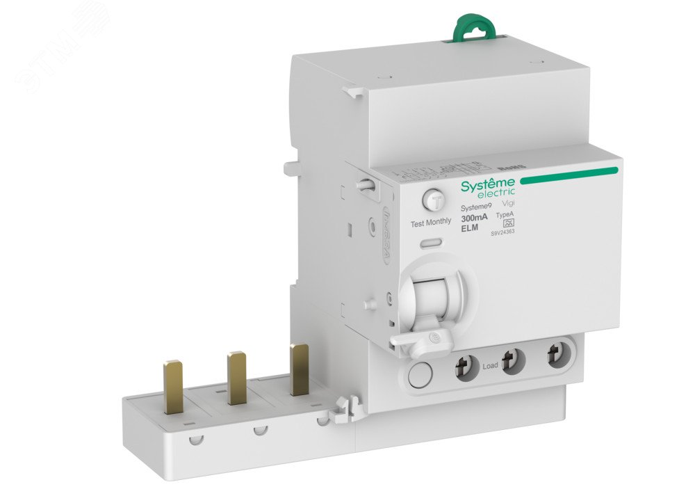Изображение товара Блок дифференциального тока 63А 3P 300мА тип-A Systeme9 для защиты