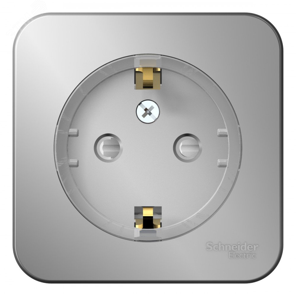 Изображение товара Розетка Blanca Sistema Electric с заземлением и шторками 16А 250В алюминий